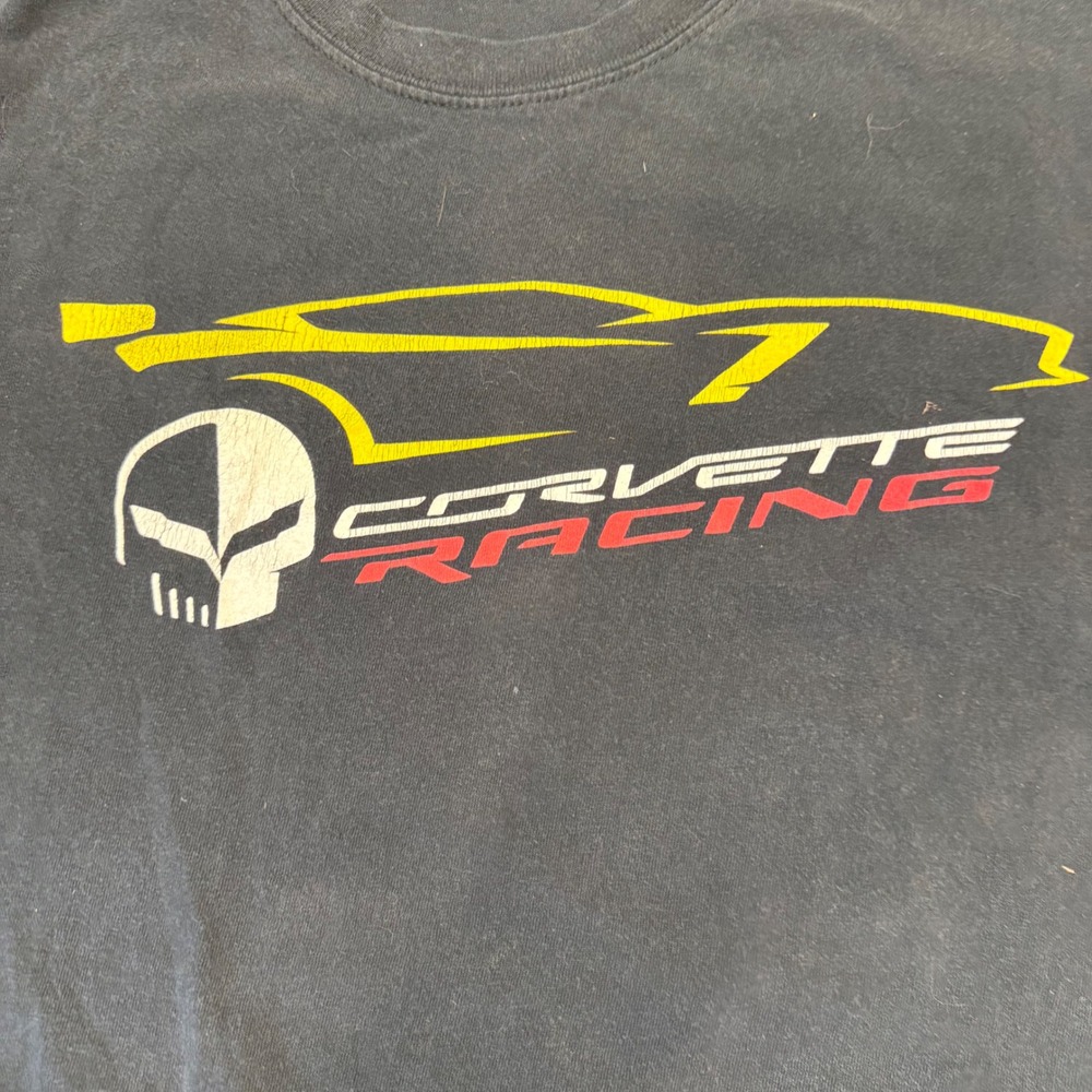 Corvette Racing Jake Skull Graphic T-Shirt Mens XL Black Gildan Heavy Cotton - Picture 2 of 6